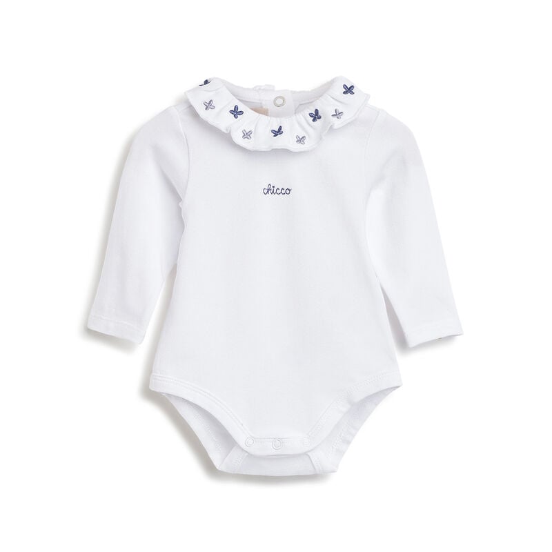 Girls Dark Light Blue Long Sleeve T-shirt with Sleeveless Babysuit image number 2